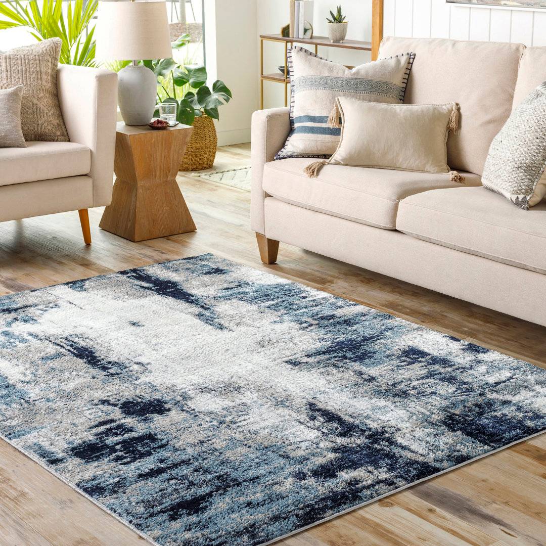 Mistana Roudebush Machine Woven Rug 200 cm Blue, Grey, White