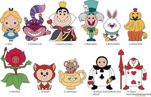 Monogram Alice In Wonderland 3D PVC Bag Clips Series 2 Display