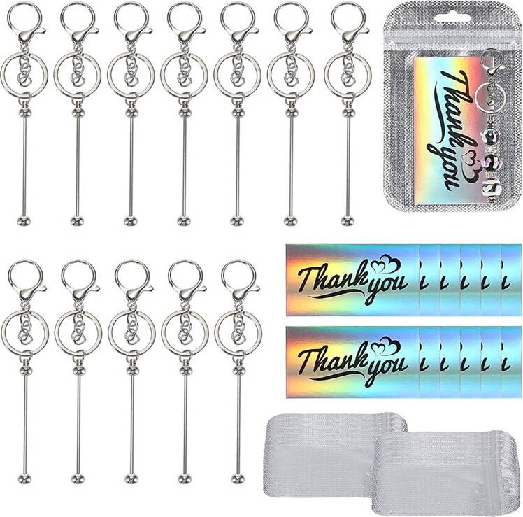 Tlily Beadable Keychain Making Kit 12 Set