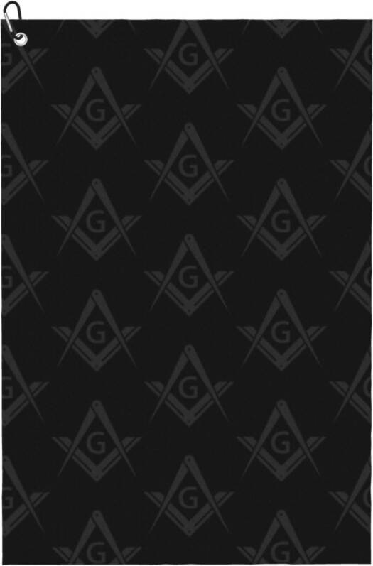 WHIBOS Freemason Pattern Stealth Square Compass Golf Towel
