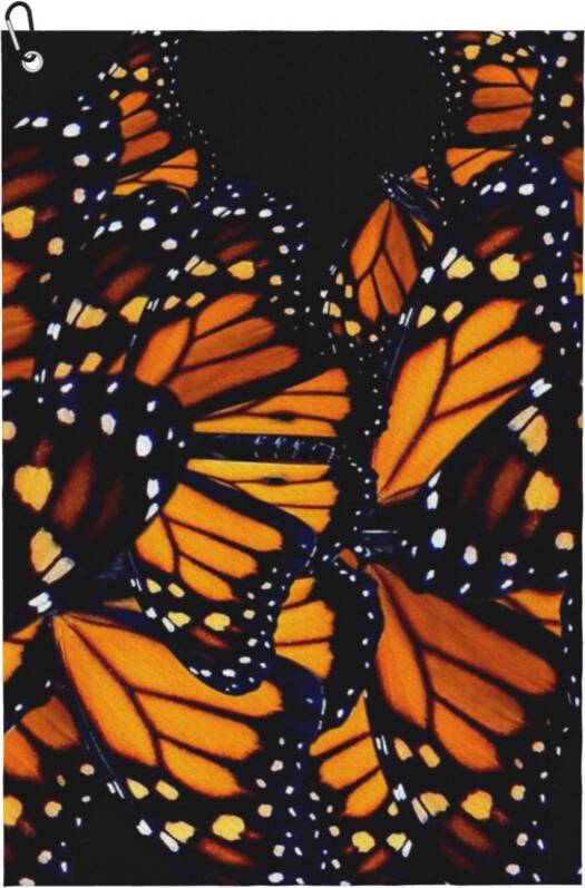 WHIBOS Monarch Butterfly Wing Pattern Golf Towel