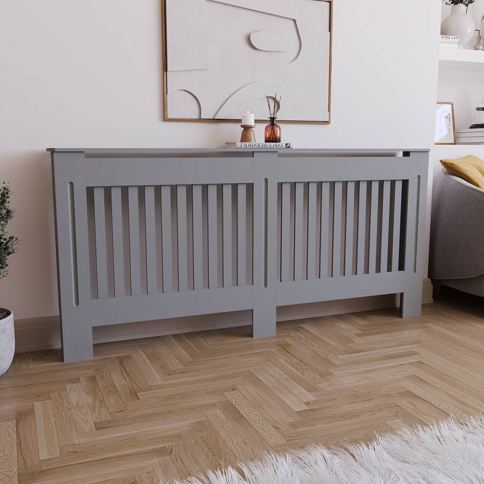 Vida Designs Chelsea Radiator Cover Heating Guard Grey