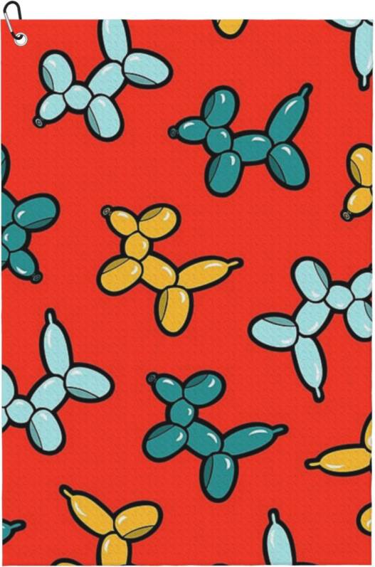 WHIBOS Balloon Animal Dogs Pattern Golf Towel