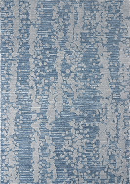 Nicole Miller Mod Weave Abstract Knotted Texture Handcrafted Wool Area Rug 6 x 9 Blue