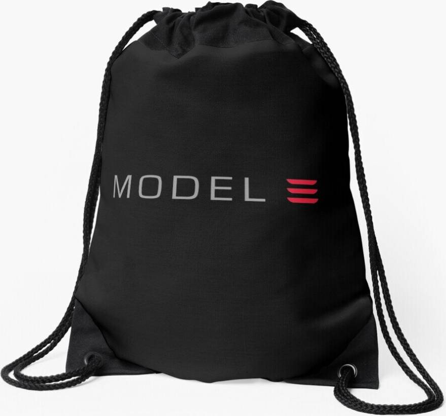 Famgem Drawstring Bag Tesla Model3 Sport Gym Shoe Backpack