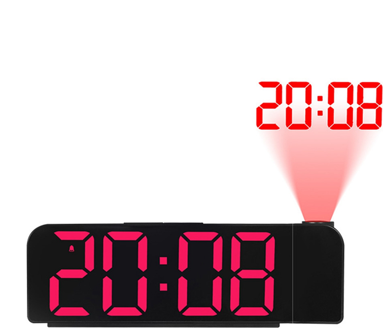 SEM 180 Rotation Projection Alarm Clock 12/24H LED Clock
