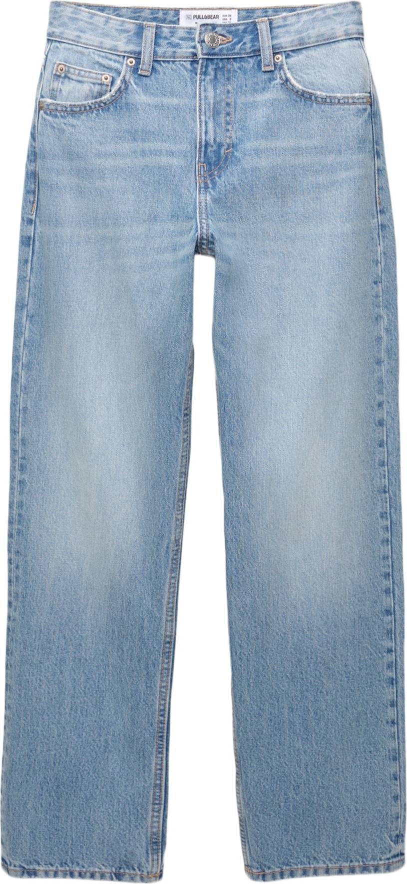 Mid Rise Straight Leg Jean - Mid Blue