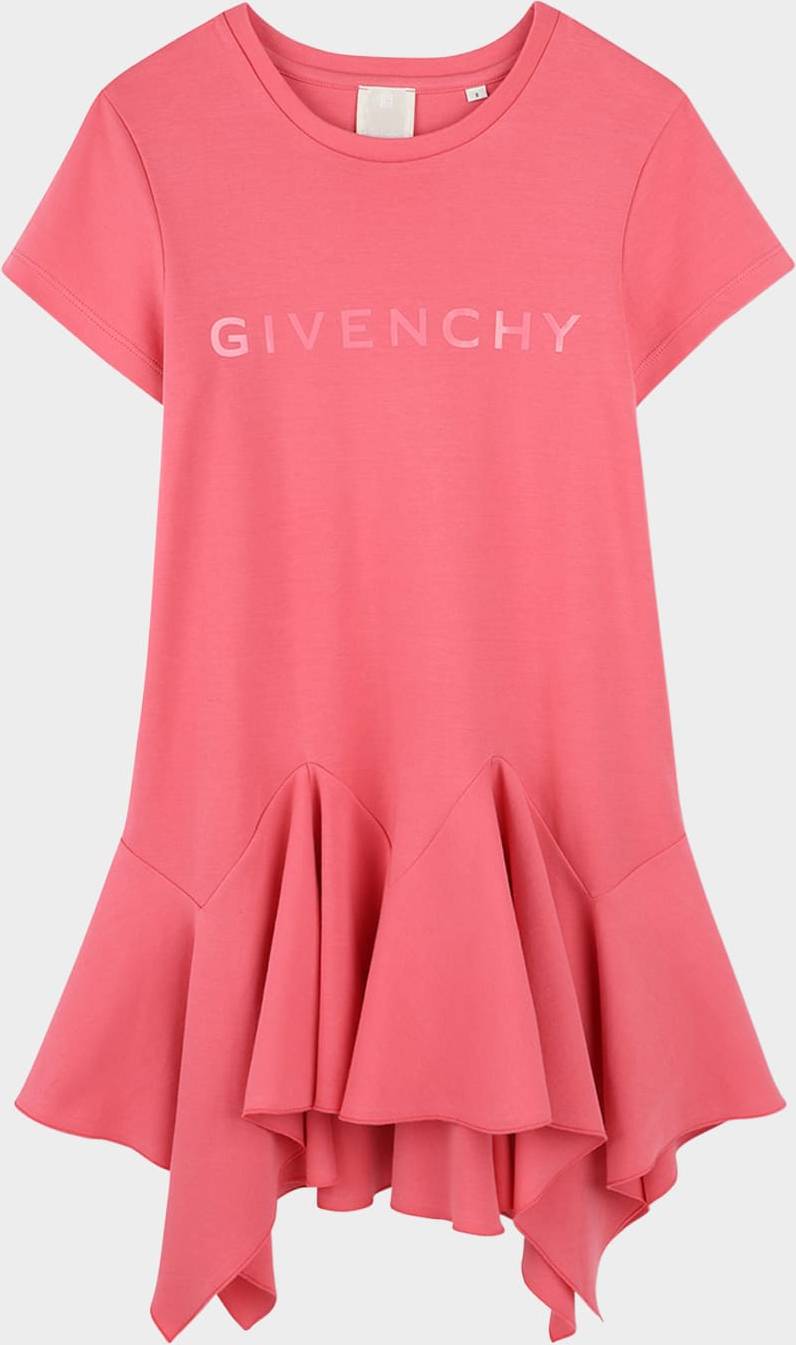 Givenchy Girls Logo Ruffle Dress - Pink