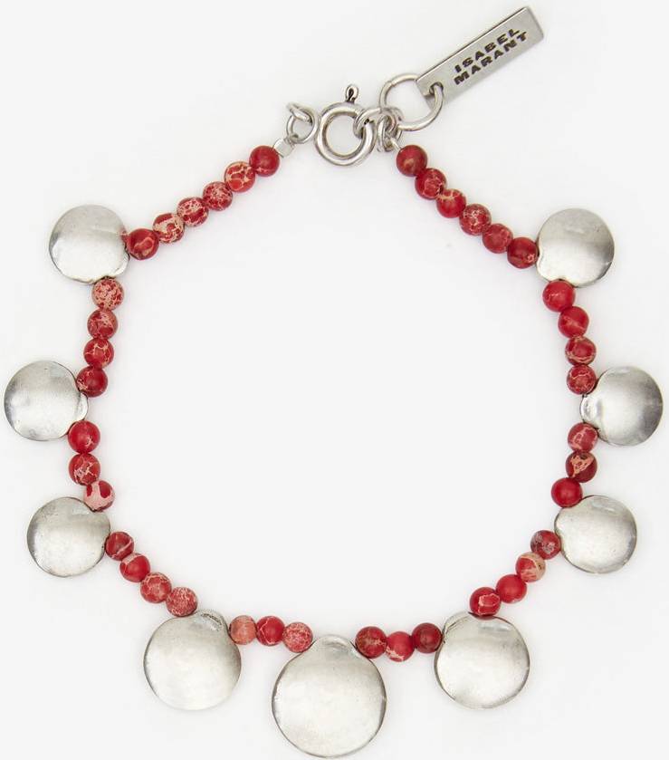 Isabel Marant Bracelet Adriel - Femme - Rouge Rio/Argenté