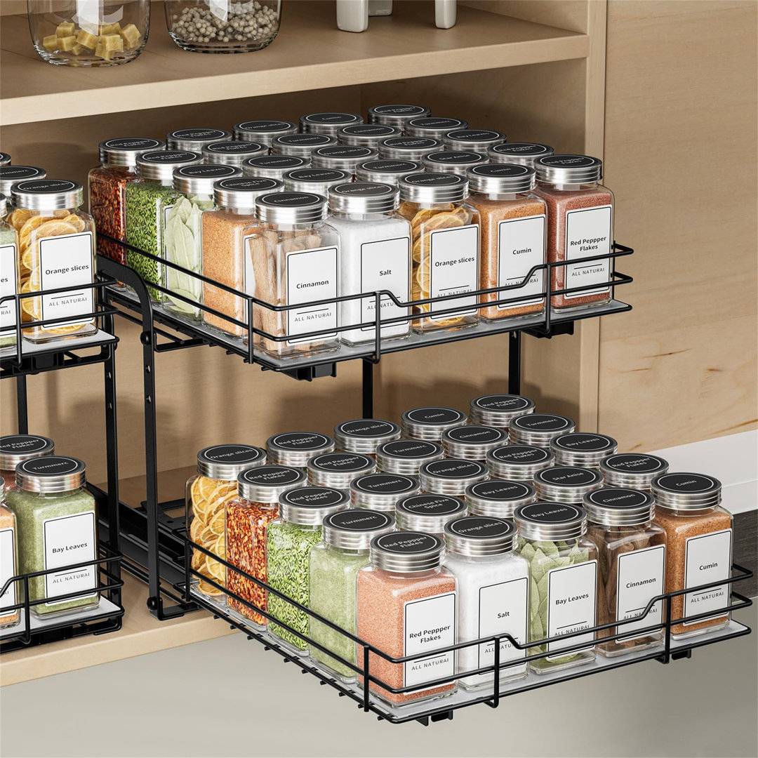 Belfry Kitchen Pull Out Spice Rack 2-Tier With Adjustable Height