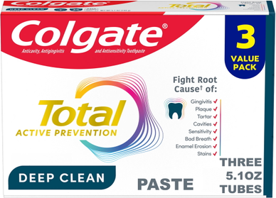 Colgate total Colgate Total Active Prevention Deep Clean Toothpaste Mint 3 Pack 5.1 oz