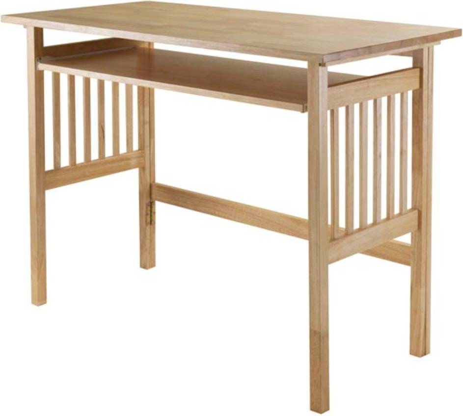 Foldable wood table Hivvago Foldable Computer Natural Writing Desk
