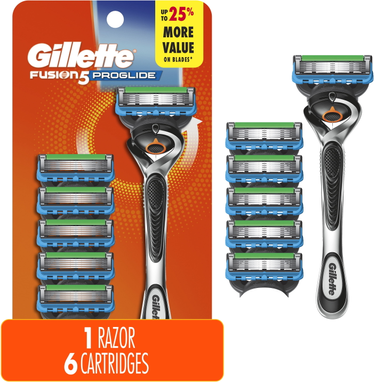 Procter & Gamble Gillette Fusion5 ProGlide Shaving Manual Razor Handle 6 Razor Blade