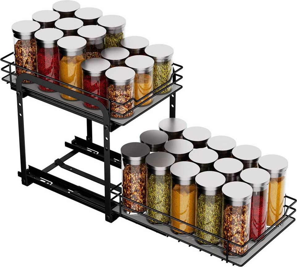 Belfry Kitchen Pull Out Spice Rack 2-Tier With Adjustable Height