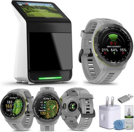 Golf simulator Garmin Approach R50 Premium Golf Launch Monitor and Simulator Bundle