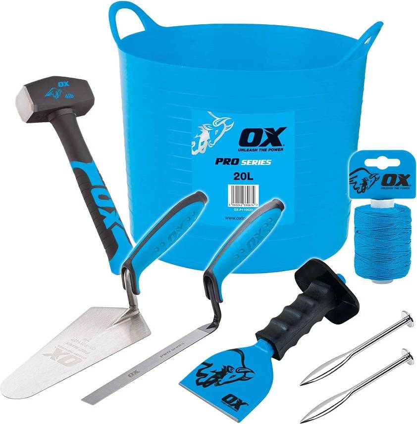 OX Bricklayers Essentials Kit 8 Piece Set Tool Kit