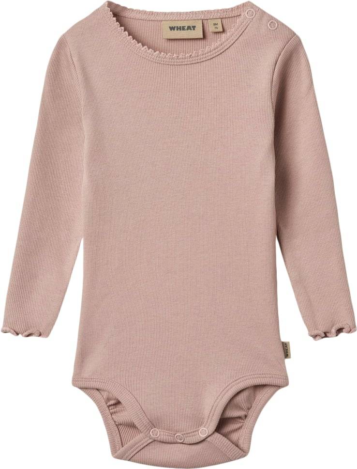 Wheat Langærmet Rib Body Regitze - Rose Powder