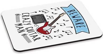 Gift Base Crazy Guitar Man PC Computer Mouse Mat Pad