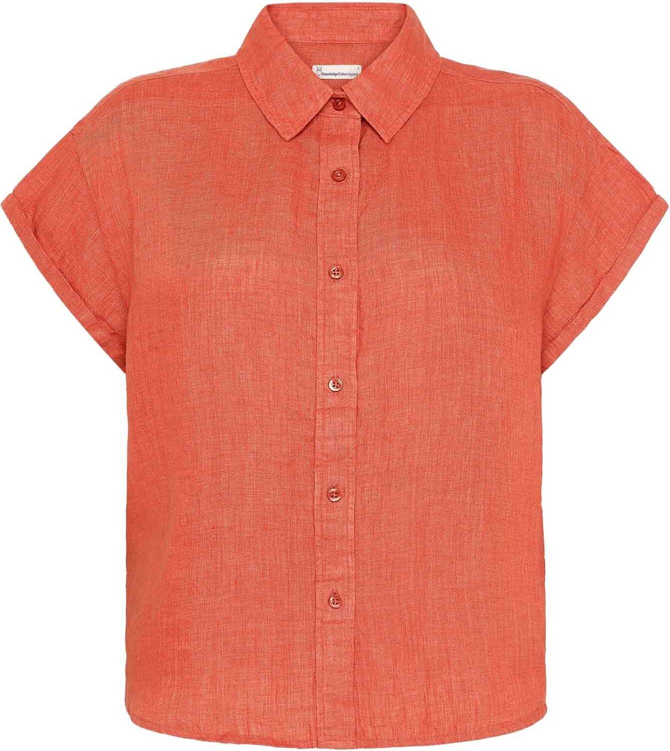Chemisier Aster à Revers Lin Femme - Orange