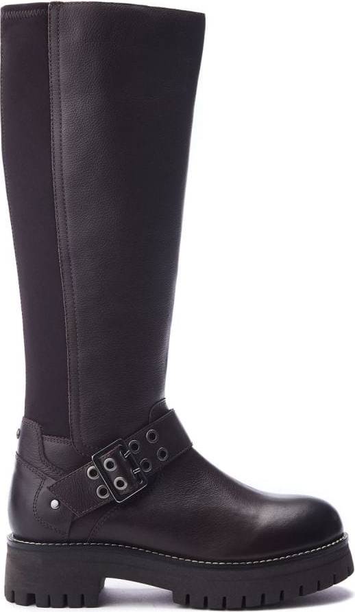 Moda In Pelle Remy Leather Biker Boots - Dark Brown