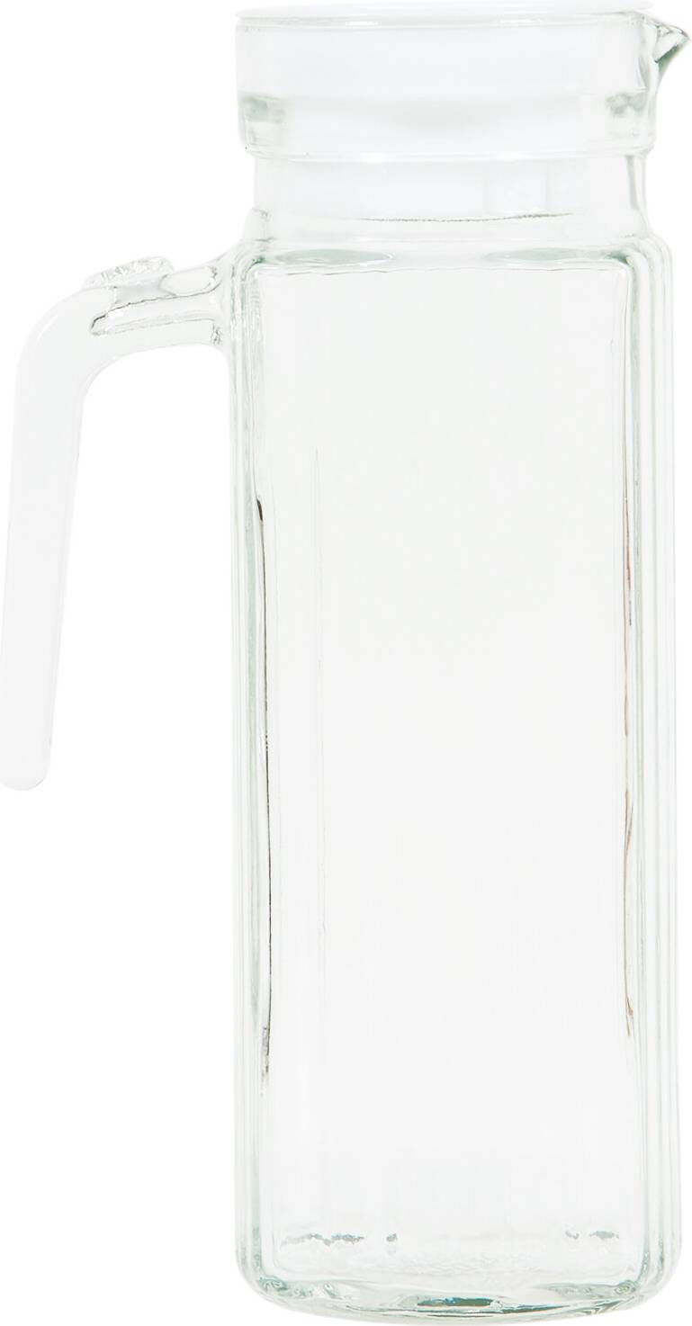 Glass Ribbed Jug Pitcher