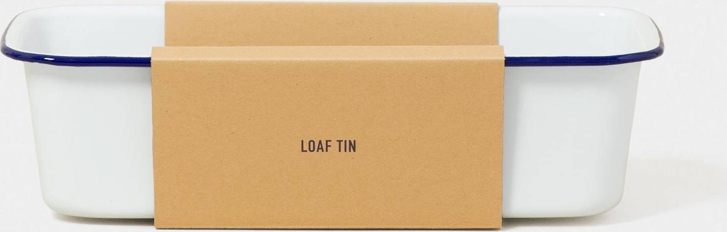 Falcon Enamelware Loaf White with Blue Rim