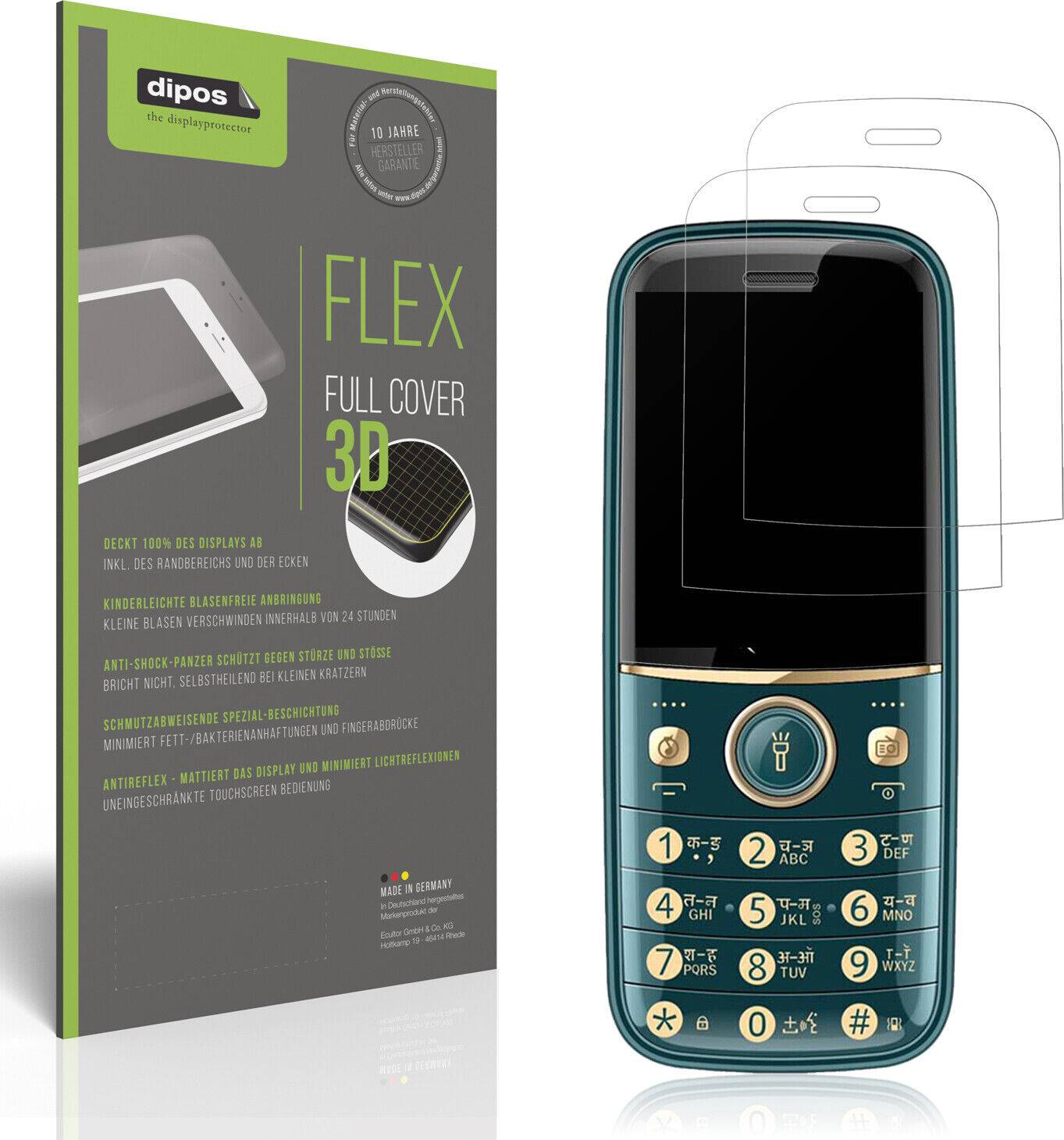 Dipos 2x Full Cover Matte Film for Cellecor R10 Screen Protector