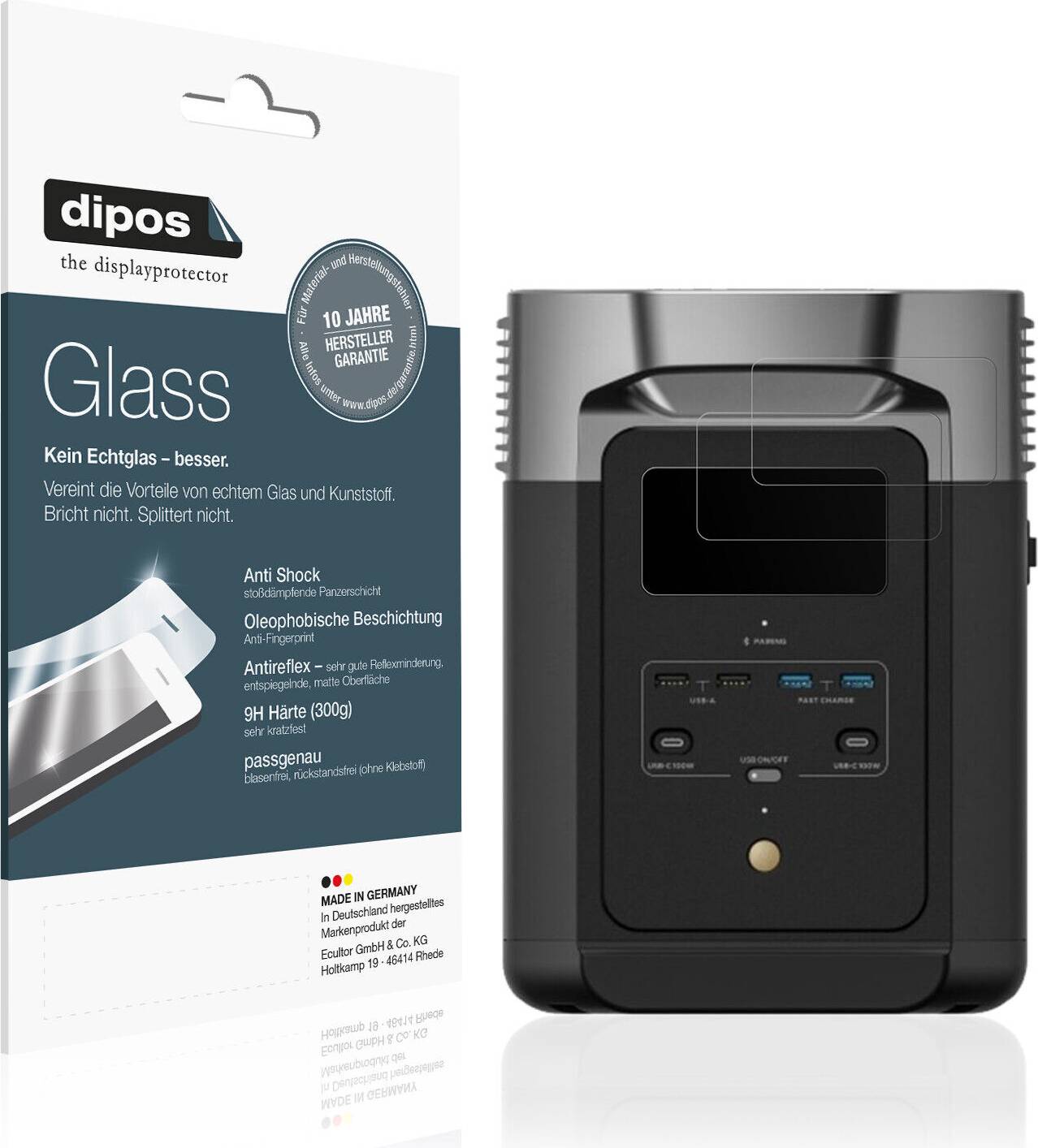Dipos Screen Protector For Ecoflow Delta 2 Matte 9H
