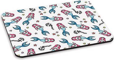 Gift Base Mermaid Pattern PC Computer Mouse Mat Pad