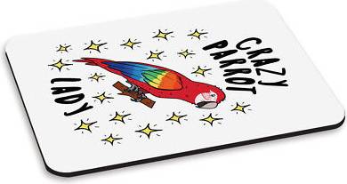 Gift Base Crazy Parrot Lady Stars PC Computer Mouse Mat Pad