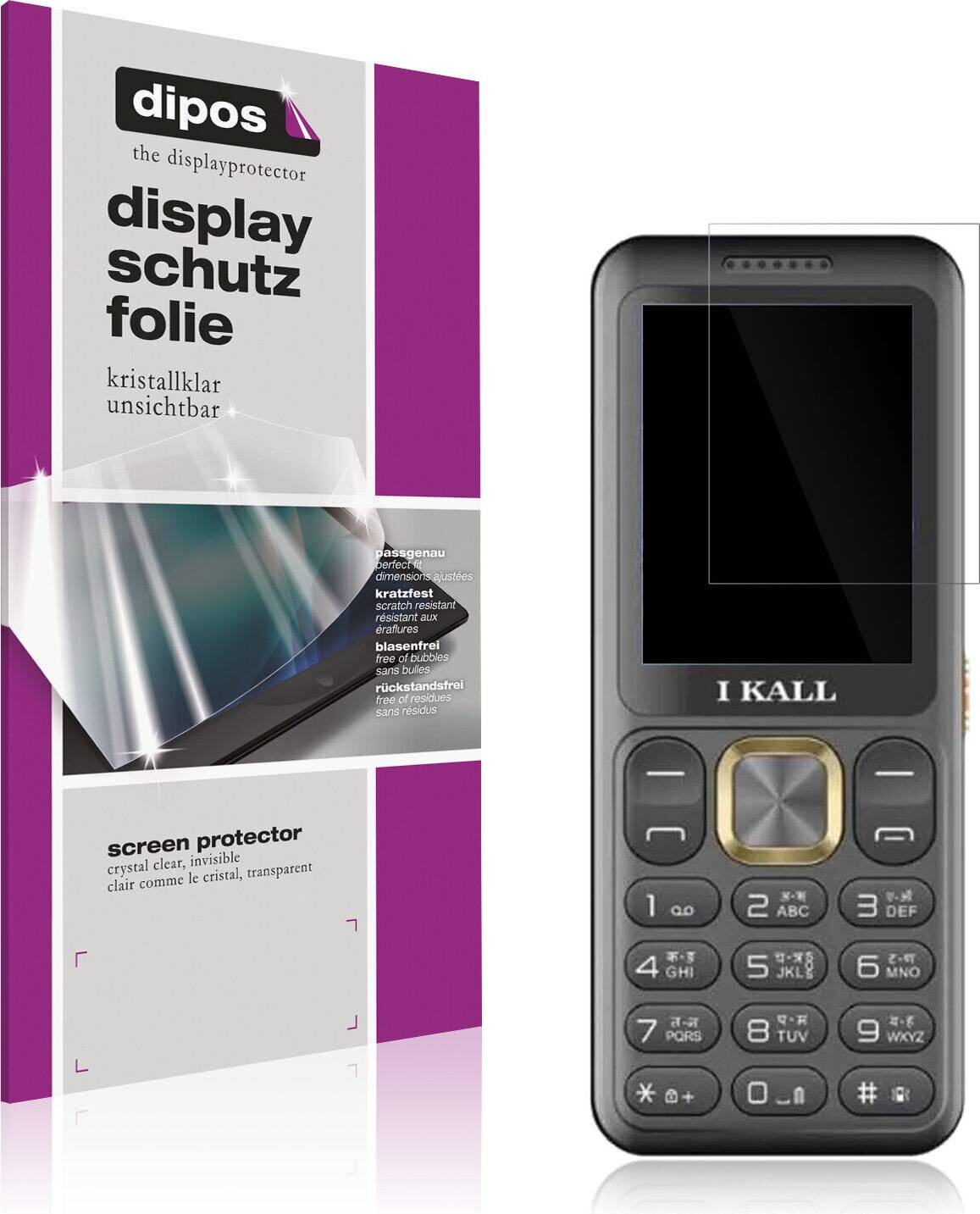 Dipos 4x Screen Protector for I Kall i5 Protection Crystal Clear