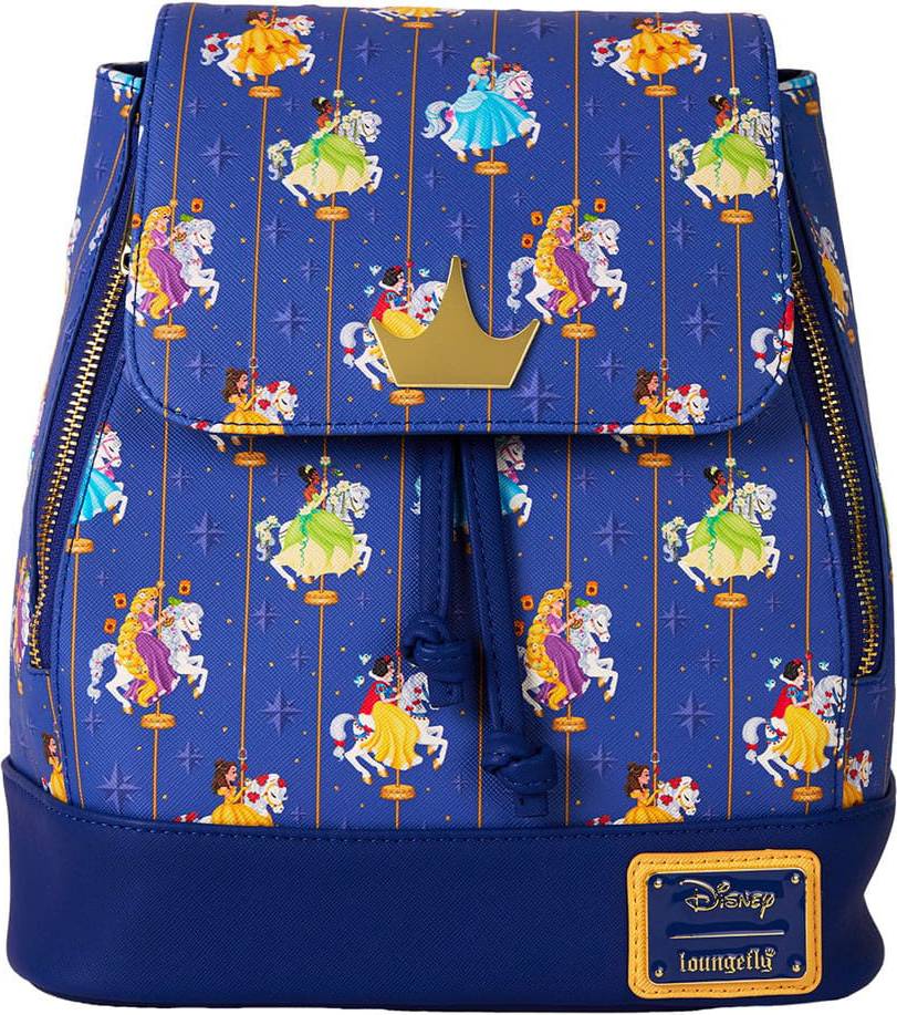 Disney loungefly backpacks Loungefly Disney Princess Carousel All-Over Print Drawstring Mini Backpack -