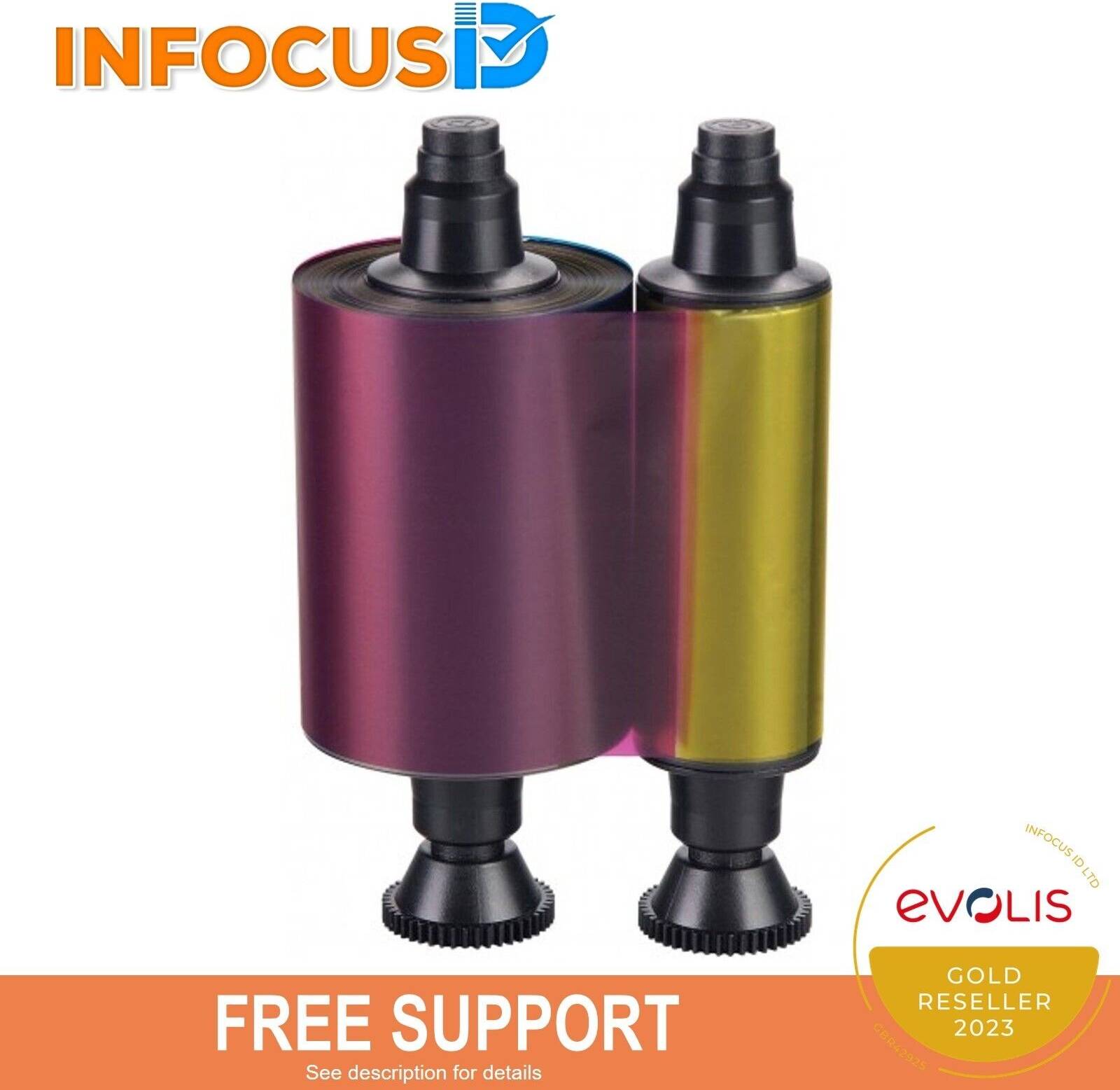 Evolis R3011 YMCKO Full Colour Ink Ribbon 200 Print - Pebble/Dualys
