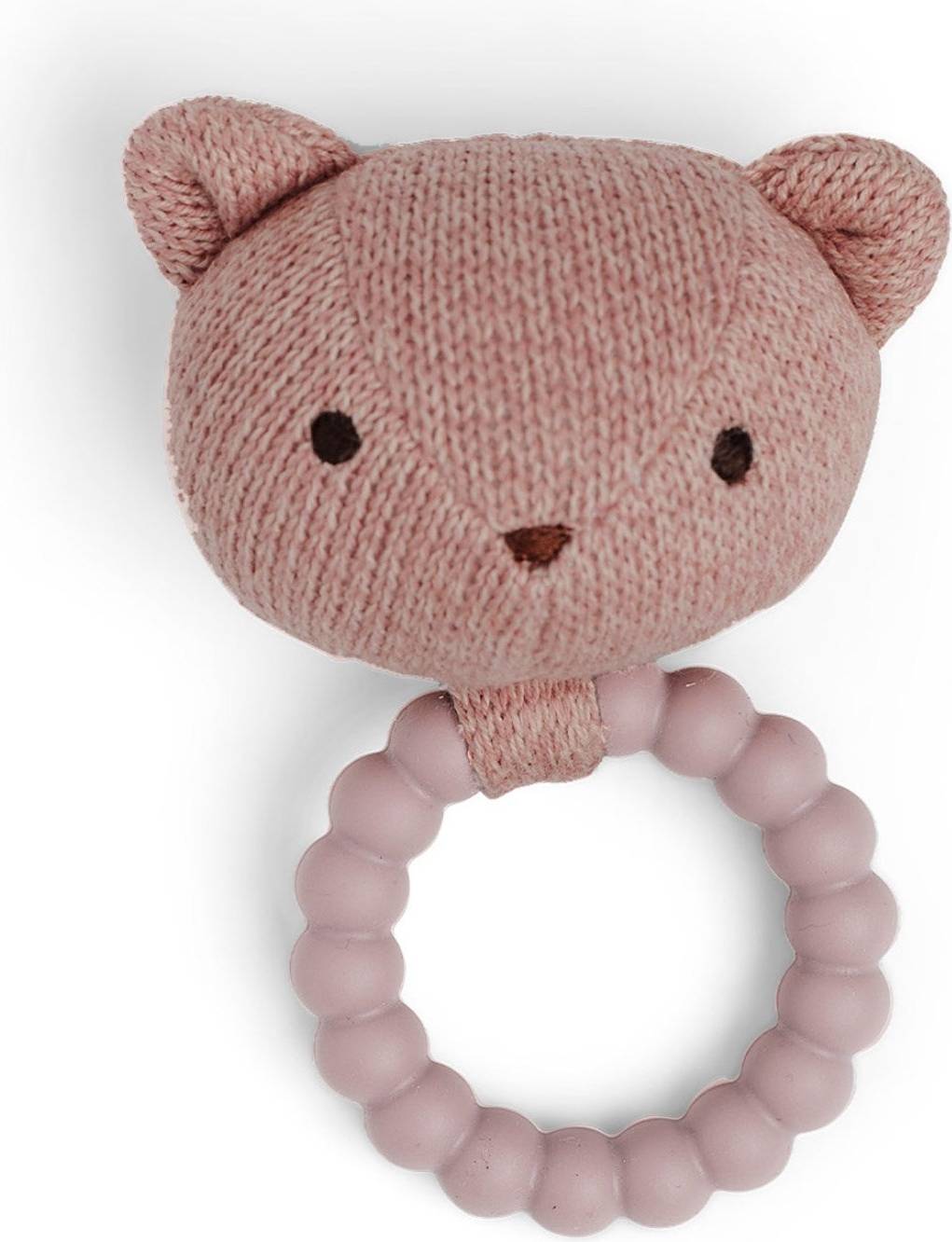 Smallstuff Rosa Rangle Bamse Med Silikonering 10 cm