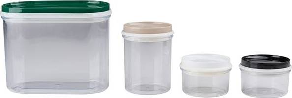 Alpina Storage Containers Set 4 Pcs Plastic Leakproof Stackable Medium Size Food Container 4pcs