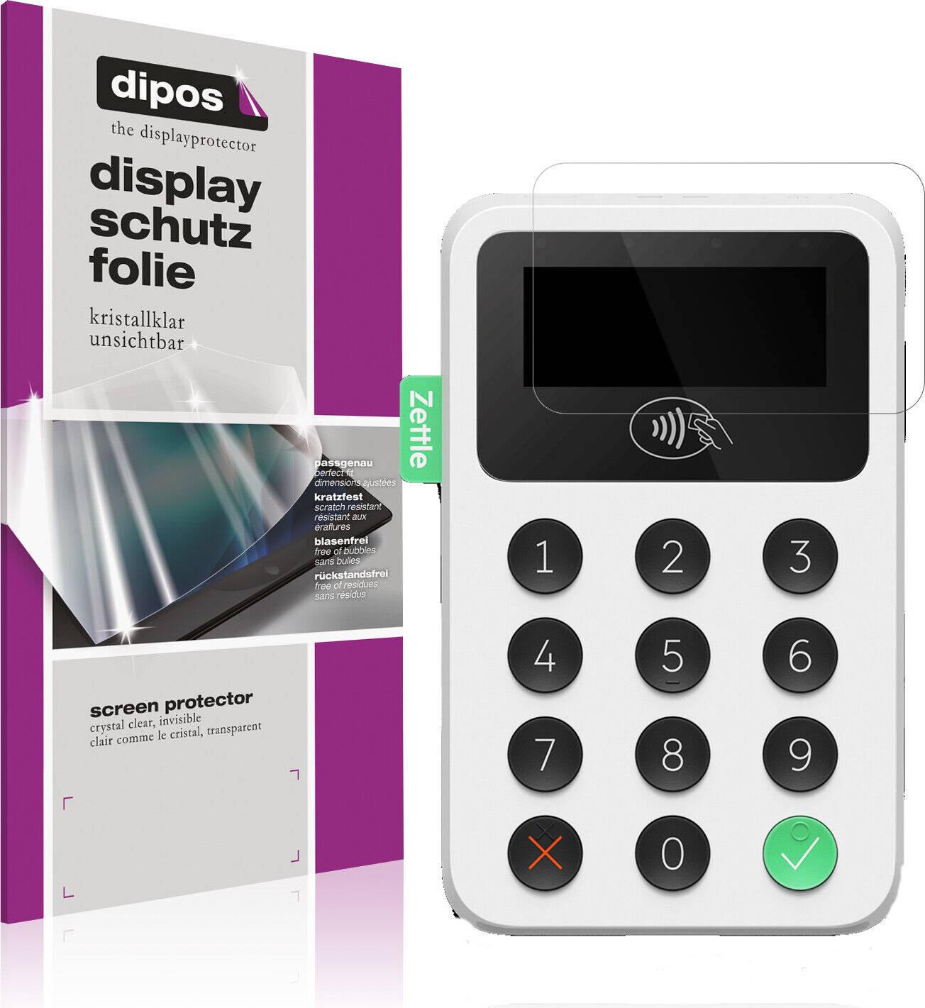 Dipos 4x Screen Protector for Zettle Reader 2 Protection Crystal Clear