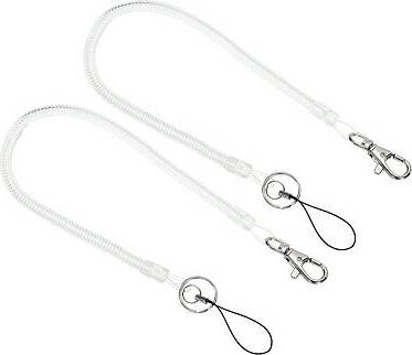 Uxcell 12 Inch Plastic Retractable Coil Spring Keychain Strap Clasp - Transparent