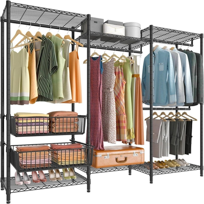 Wire storage racks No V10 Wire Garment 5 Tiers Heavy Duty Rack Clothes Rack