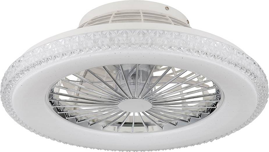 Luminosa Corusso Ceiling Fan Chrome LED Timer