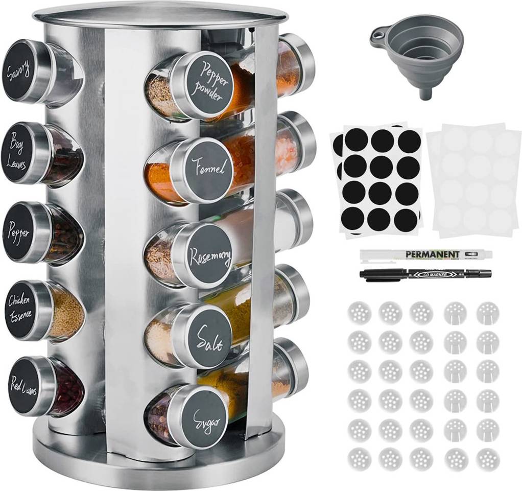 Belfry Kitchen Rotating Spice Rack Organiser 20 Spice Jars