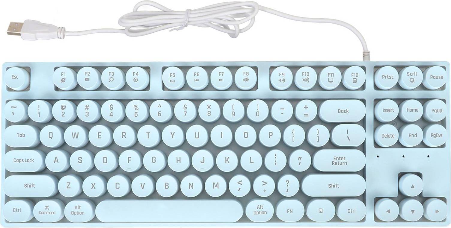 Gaming Keyboard USB Round 87 Keys Colorful Backlit