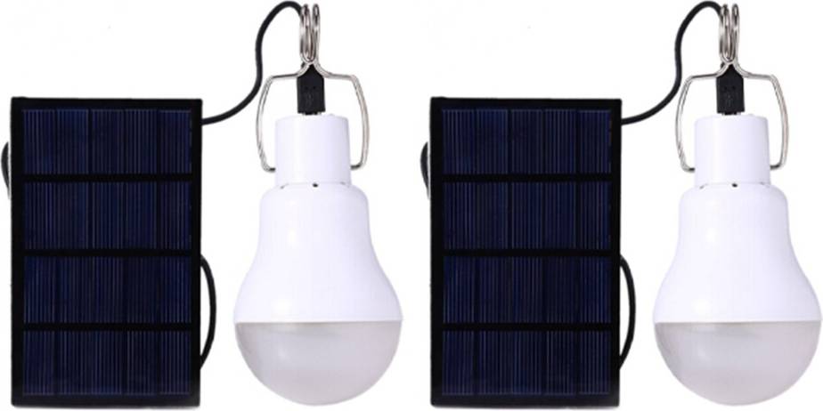 Spactz 2X Solar Panel Powered LED Bulb Light 15W