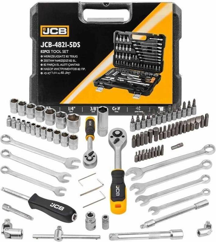 JCB Automotive Set 82 Piece 1/4 In 3/8 In Drive Tool Kit