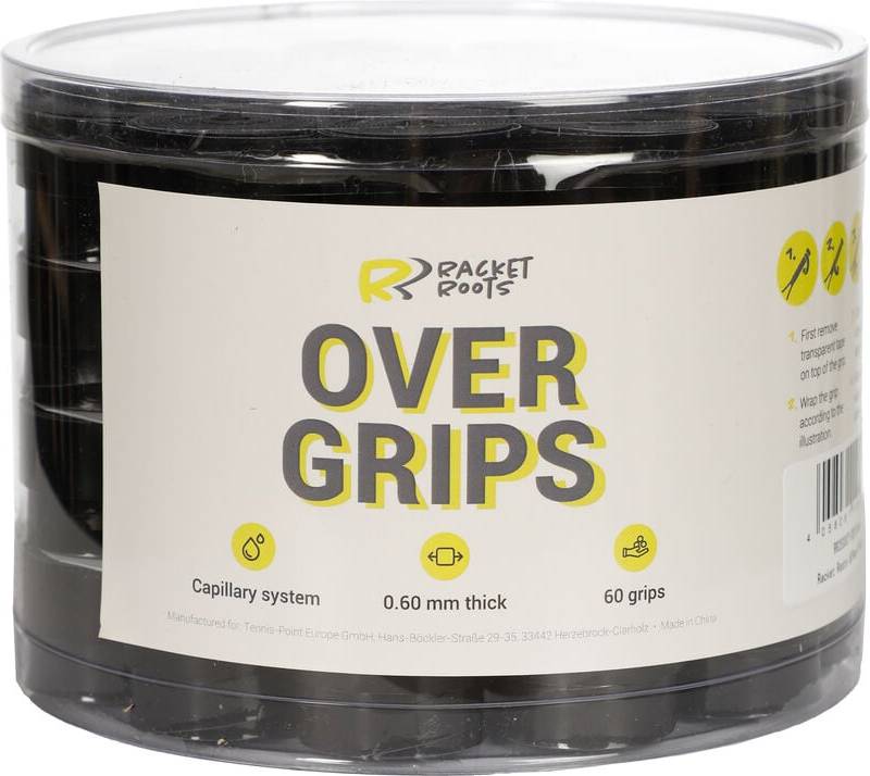 Racket Roots RR Grip Box Of 60 Pcs Black