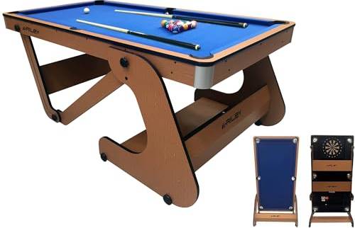 Riley Vertically Folding Pool Table 6ft With Dartboard