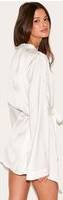 Satin morgonrock PrettyLittleThing Embroidered Bride Satin Robe - White