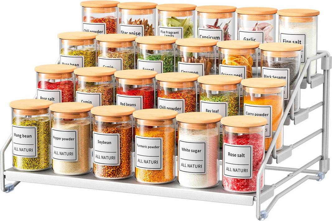 Ebern Designs Riquel Wall Spice Rack Silver 10cm W X 10cm D