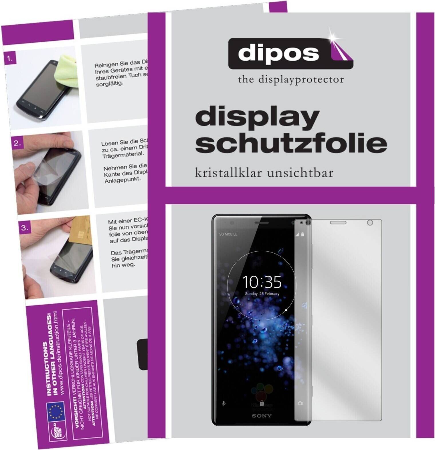 Dipos 2x Screen Protector for Sony Xperia XZ2 Compact Protection Crystal Clear