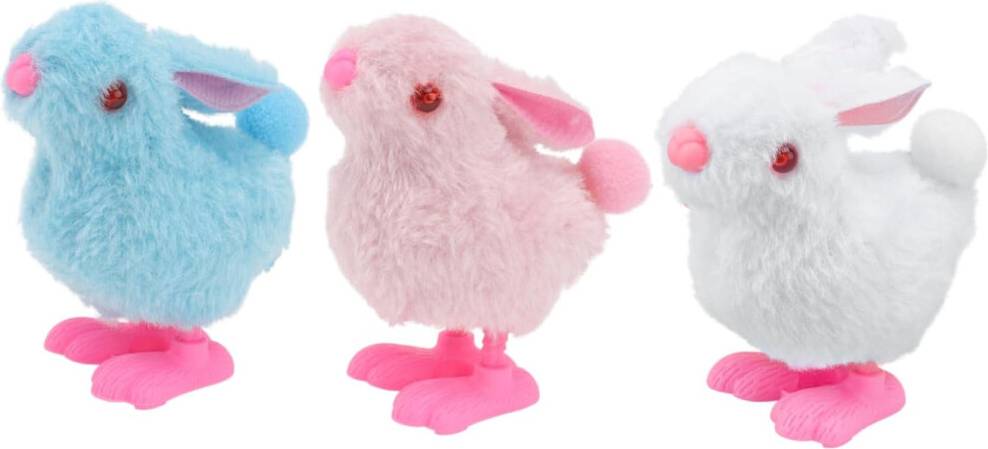 3 Pcs Adorable Plush Rabbit Wind Up
