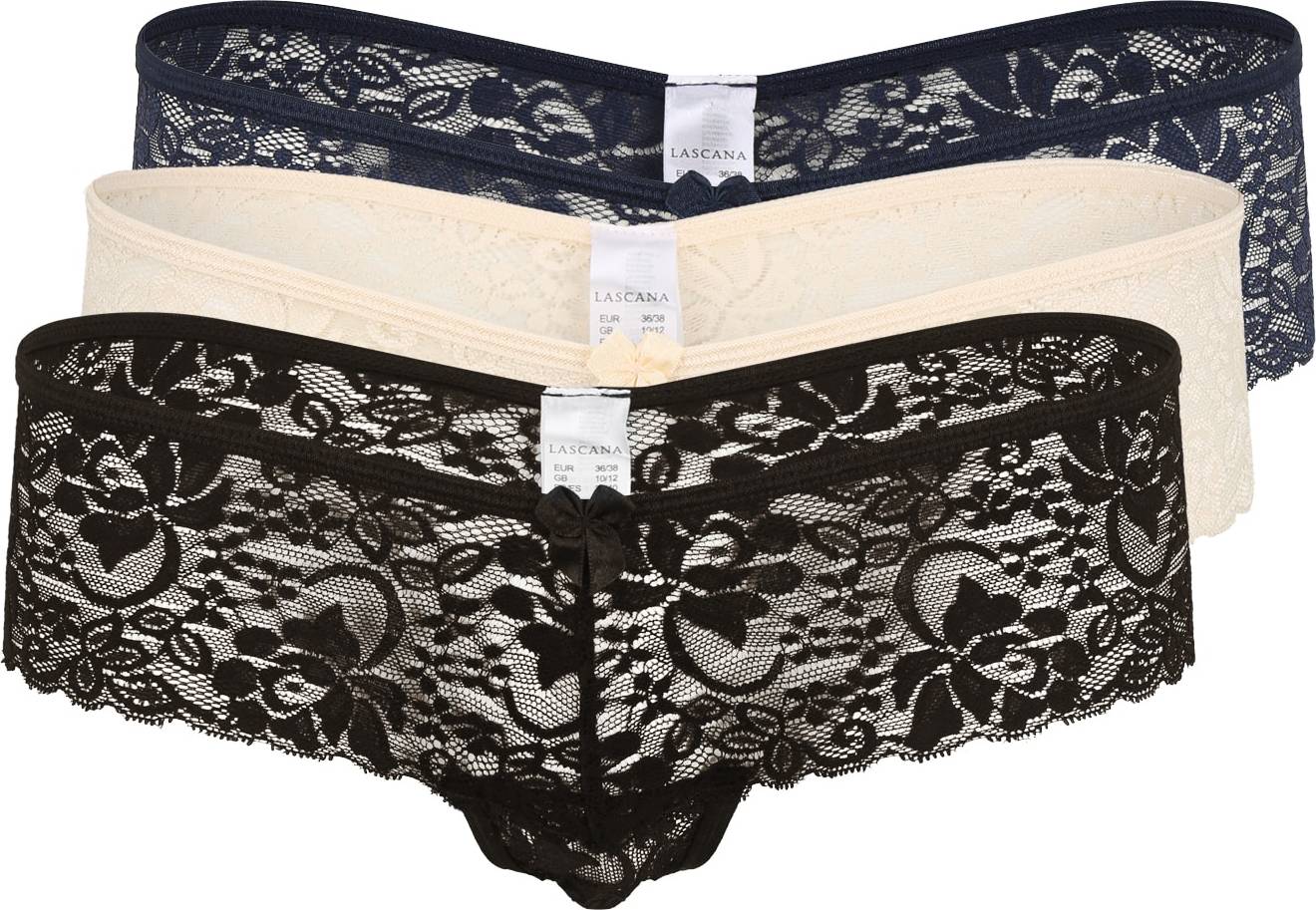 Lascana String - Beige/Blå/Sort